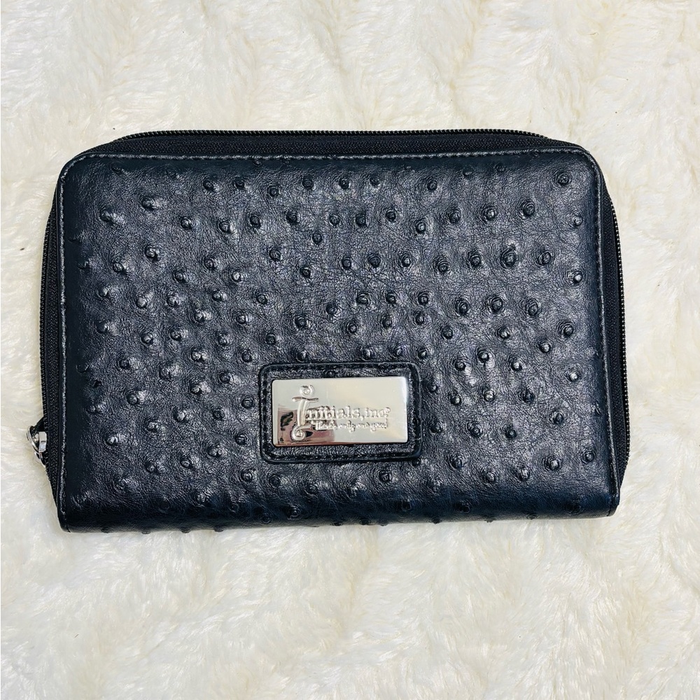 Intials Black Snake Print Wallet